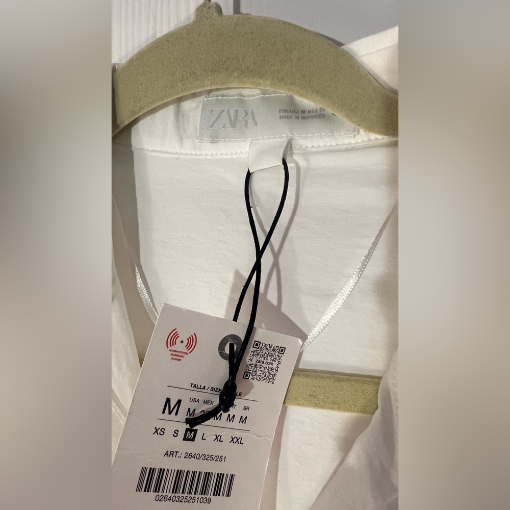 Zara Ivory Midi Shirt Dress with Waist Tie - Picture 11 of 13